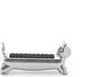 A silver cat-shaped ring holder with black rollers on a white background. Anteprima dell’immagine prodotto
