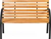 A wooden and metal park bench is shown against a white background. Anteprima dell’immagine prodotto