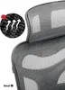 Close-up of the mesh back of a chair, with an insert showing airflow. Anteprima dell’immagine prodotto