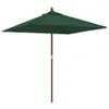 vidaXL Parasol avec mât en bois vert 198x198x231 cm Voir les images du produit 1