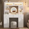 MODFU Frisiertisch Weiß,Schminktisch mit Spiegel und LED, Produktbild-Vorschau 6