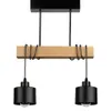 MasterLED Pendelleuchte – 2-flammig 40 cm – Schwarz & Holz Produktbild-Vorschau 1