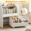 COSTWAY - Libreria a 3 ripiani per bambini con cassetto su Anteprima dell’immagine prodotto 5