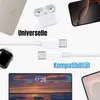 A collage of Apple products and USB-C cables, with text indicating universal compatibility. Produktbild-Vorschau