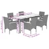 7-tlg. Garten-Essgruppe mit Kissen Beige Poly Rattan Akazie Produktbild-Vorschau 7