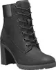 A black Timberland boot with laces and a high heel is shown against a white background. Podgląd zdjęcia produktu