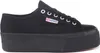 A studio shot of a single black Superga platform sneaker against a white background. Anteprima dell’immagine prodotto
