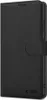 A black flip wallet case for a smartphone, shown from the side. Produktbild-Vorschau