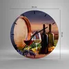 Wanduhr - Rund - Glasuhr - Wein Weinberg Sommer - 30x30cm - Produktbild-Vorschau 3
