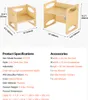 VEVOR Montessori-Tisch- und Stuhl-Satz, Holz, für Kinder Produktbild-Vorschau 7