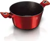 A red pot with black interior and red handles, shown from a slightly elevated side angle on a white background. Voir les images du produit