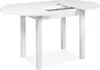 A white dining table with an extension mechanism visible in the center. Produktbild-Vorschau