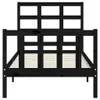 The Living Store Massivholzbett mit Kopfteil Schwarz Produktbild-Vorschau 4