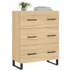 vidaXL Kredens dąb sonoma 69,5x34x90 cm Materiał Podgląd zdjęcia produktu 3