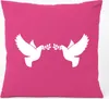 Huuraa Kissen Friedenstauben 40x40cm mit Füllung Fuchsia Produktbild-Vorschau 1
