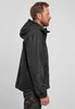 A man wearing a black hooded jacket and camouflage pants, shown from the side. Produktbild-Vorschau