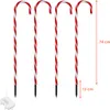 Four candy cane-shaped LED lights for outdoor decoration, with a battery pack and wires visible. Anteprima dell’immagine prodotto
