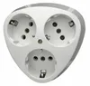 A white electrical outlet adapter with three sockets, shown against a white background. Anteprima dell’immagine prodotto