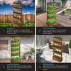Collage of four images showing a vertical planter in different settings: garden, balcony, terrace, and winter garden. Produktbild-Vorschau