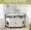 COSTWAY Katzenschrank Katzentoilette für Ecke, Katzenhaus Produktbild-Vorschau 3
