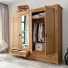 Kleiderschrank 4-türig, 254cm breit, Kiefer massiv Produktbild-Vorschau 3