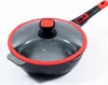 A single frying pan with a glass lid and red accents, set against a white background. Produktbild-Vorschau