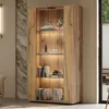 Vitrinenschrank mit 2 Glastüren, 4 Ablageflächen & Produktbild-Vorschau 8