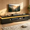 MODFU TV Lowboard Schwarz,für 75 Zoll,TV-Schrank Hochglanz Produktbild-Vorschau 1