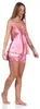 Damen Satin Nachtwäsche Pyjama Set Shorty mit Spitze; Produktbild-Vorschau 4
