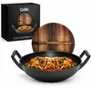 GrillX Wokpan Gietijzer - Met Houten Deksel - Ø 36cm - Produktbild-Vorschau 1