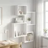 vidaXL Nástenné regály s kockami, držiak na stenu, biele, Náhľad obrázku produktu 2