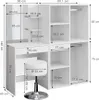 Kaptafel Vicco Isabelle Wit 140 cm met spiegel, kruk en 2 Productafbeelding-voorbeeld 3