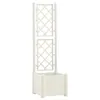 vidaXL Bac à plantes avec treillis 43x43x142 cm PP blanc Voir les images du produit 1