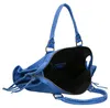 Elara Damen-Schultertasche aus echtem Wildleder Blau  Italy Produktbild-Vorschau 7