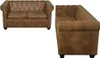 vidaXL Sofaset, Braun, 2- & 3-Sitzer, Chesterfield, Produktbild-Vorschau 3
