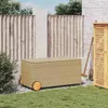 vidaXL Zahradní truhla s kolečky Béžová 190L Poly ratan Náhled obrázku produktu 3