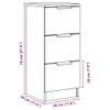 A line drawing of a white sideboard with dimensions indicated by purple lines and text. Anteprima dell’immagine prodotto