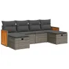 Design 6-tlg. Garten-Sofagarnitur mit Kissen Grau Poly Produktbild-Vorschau 2