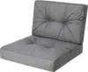 A gray tufted cushion set for outdoor furniture, shown against a white background. Produktbild-Vorschau