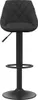A black bar stool is shown from the front. Náhled obrázku produktu