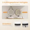 Two round LED mirrors are displayed above sinks in a bathroom setting, showcasing different hanging options. Anteprima dell’immagine prodotto