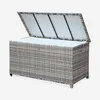 sweeek - Gartenkiste aus Polyrattan 162x82cm - Grautöne Produktbild-Vorschau 2