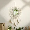 Miroir mural en macramé Décoration murale avec franges Voir les images du produit 1