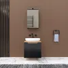 Szafka z lustrem czarna 45x16x75 czarny/dąb Omeble Podgląd zdjęcia produktu 3