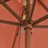Parasol avec mât en bois Terracota 299x240 cm Voir les images du produit 6