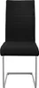 A black dining chair with a silver metal frame is shown from the front against a white background. Produktbild-Vorschau