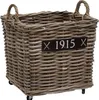 Feuerholzkorb Kaminholzkorb Holzkorb 50x50x45cm Rattan Produktbild-Vorschau 1