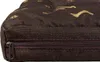 A close-up view of a brown dog bed with a gold paw print pattern and a zipper. Náhled obrázku produktu