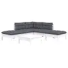 The Living Store 6-tlg. Garten-Lounge-Set mit Kissen Weiß Produktbild-Vorschau 4