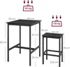 VASAGLE Bartisch-Set mit 2 Barhockern, 60 x 60 x 90 cm, Produktbild-Vorschau 7